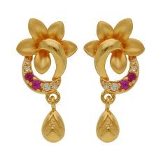 Blooming Flower Floral design Gold Earrings